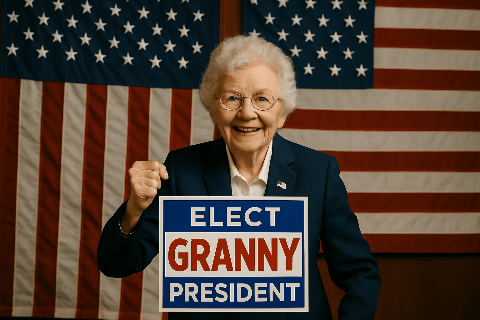 an elderly lady at a podium